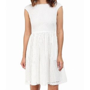 Donna Morgan Annabella White Cotton Eyelet Dress 4